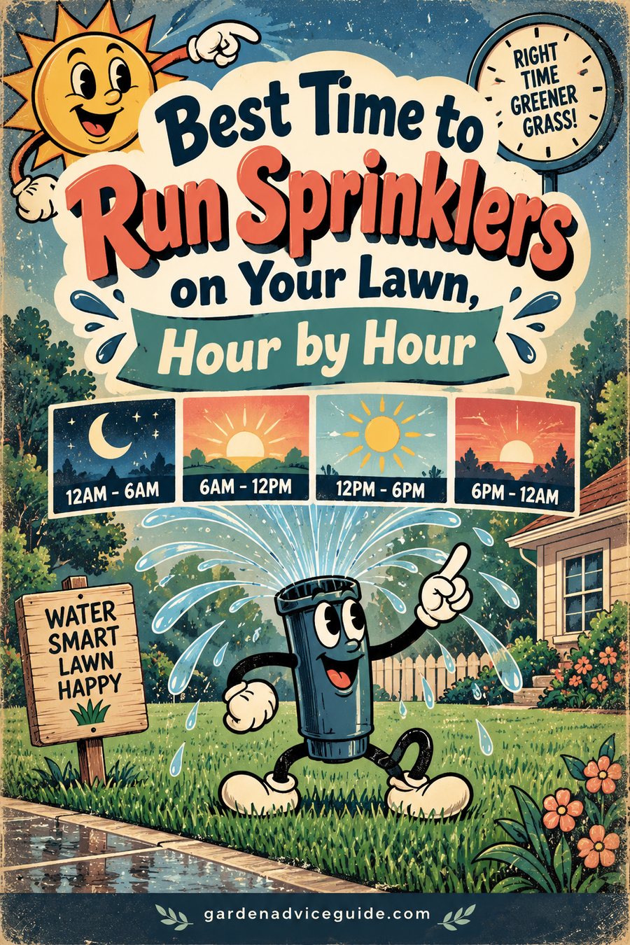 Best Time to Run Sprinklers on Your Lawn, Hour by Hour