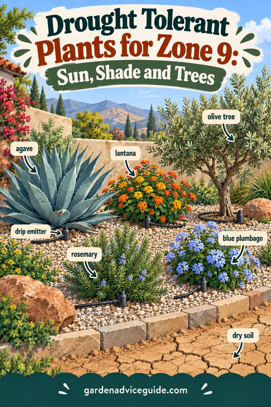 Drought Tolerant Plants for Zone 9: Sun, Shade and Trees