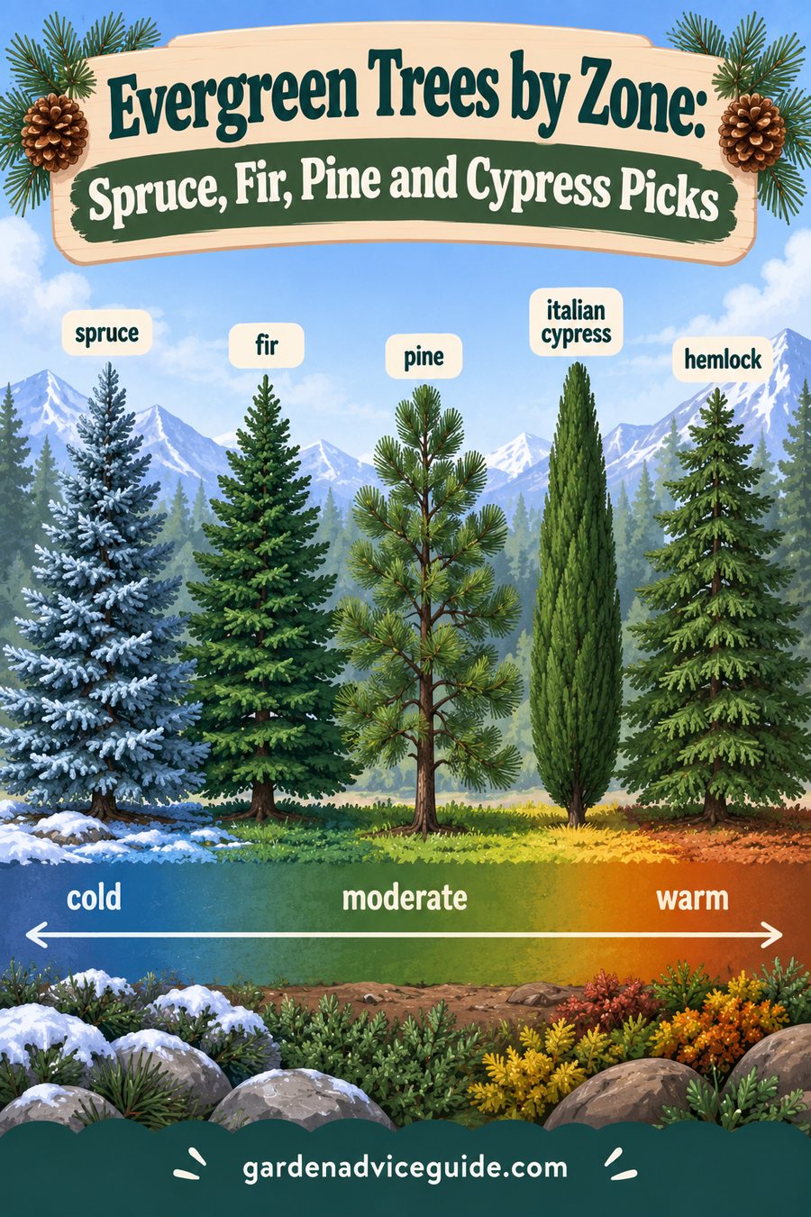 Evergreen Trees by Zone: Spruce, Fir, Pine and Cypress Picks