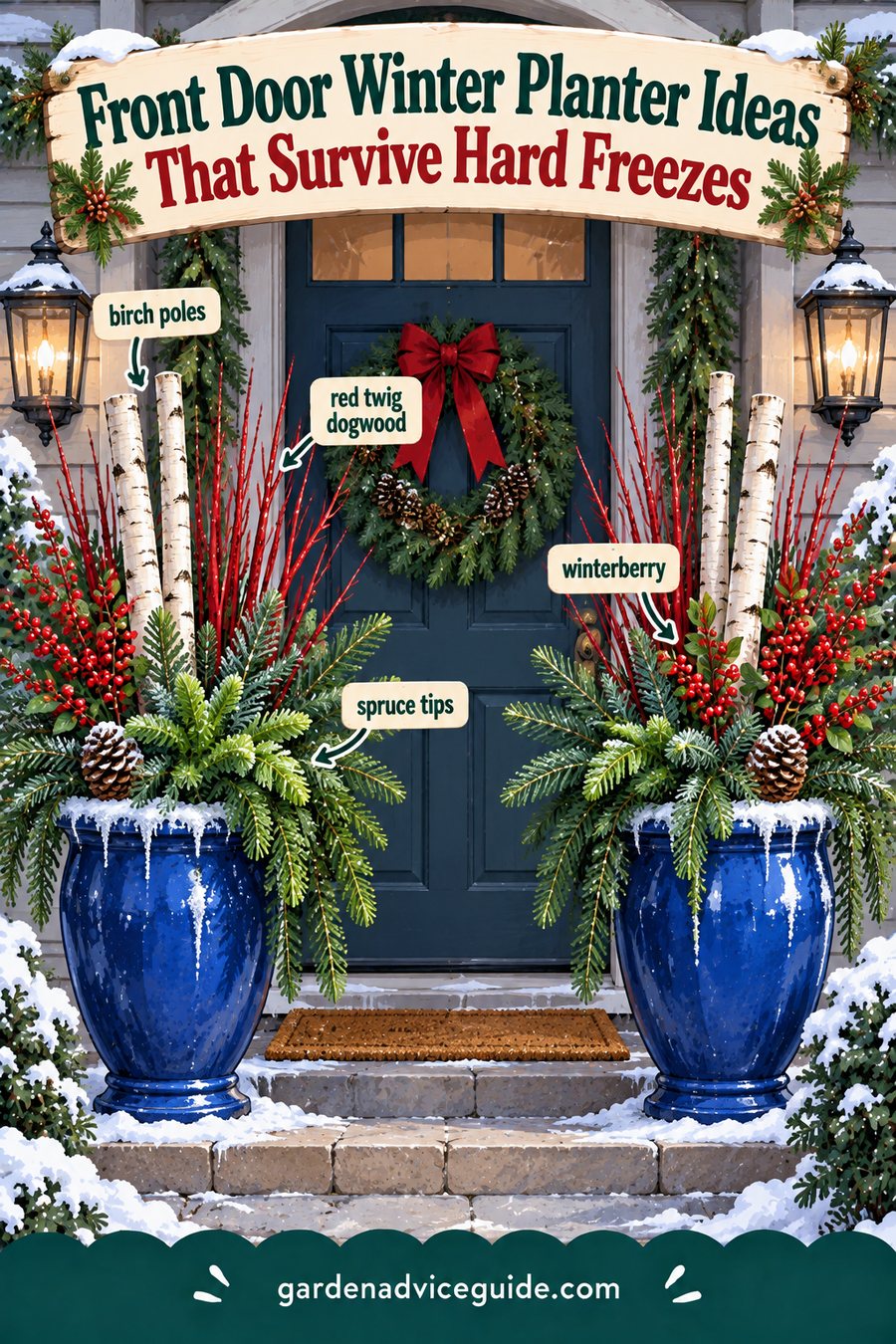 Front Door Winter Planter Ideas That Survive Hard Freezes