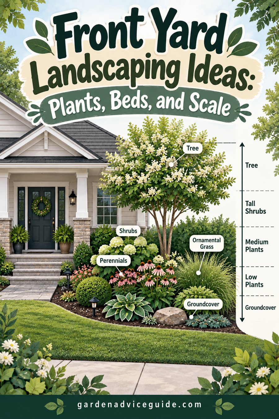 Front Yard Landscaping Ideas: Plants, Beds, and Scale