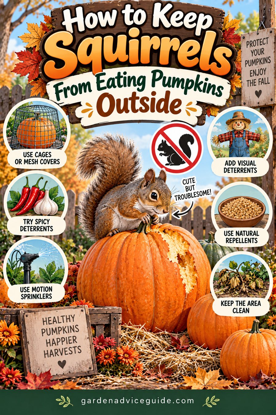 How to Keep Squirrels From Eating Pumpkins Outside