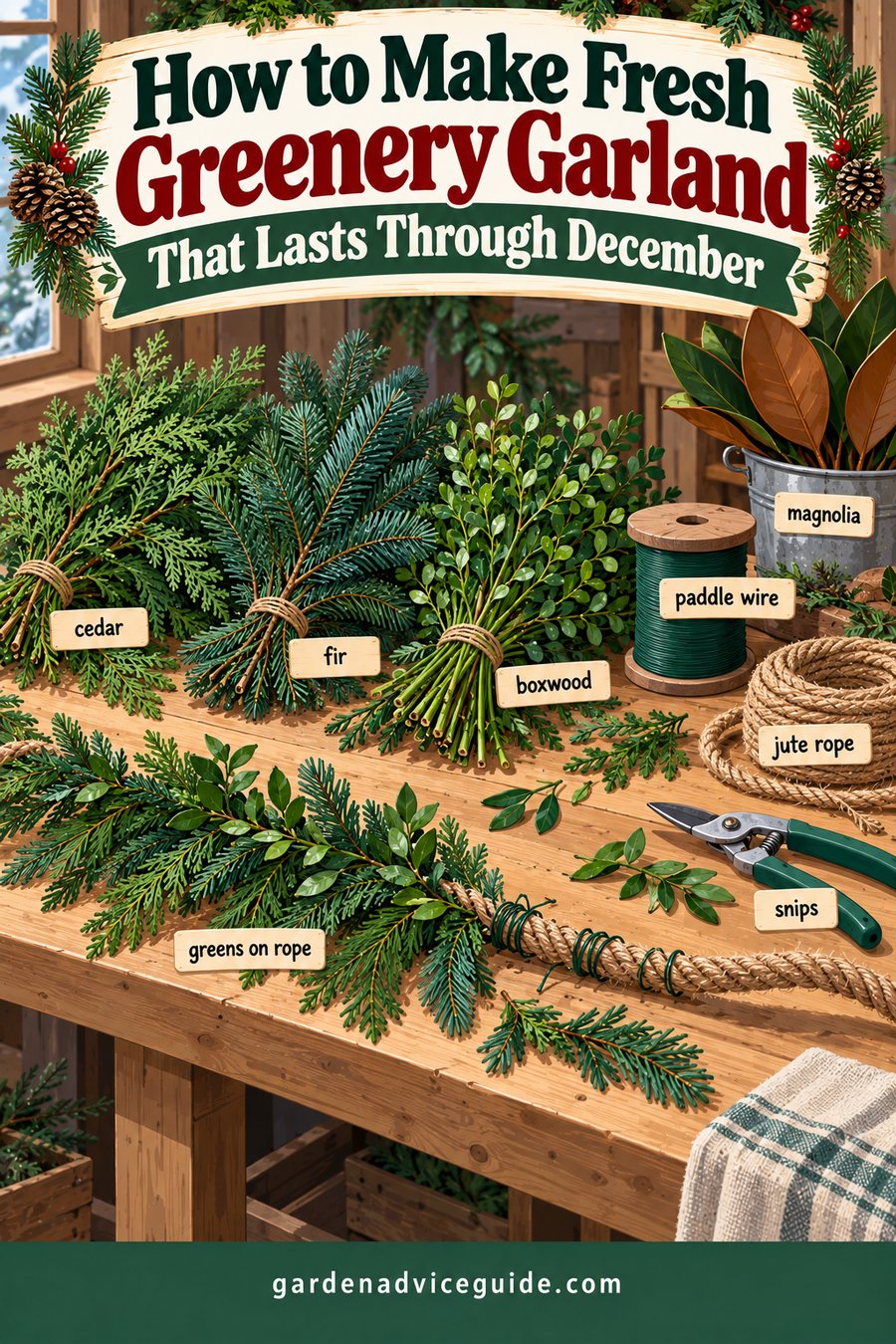 How to Make Fresh Greenery Garland That Lasts Through December