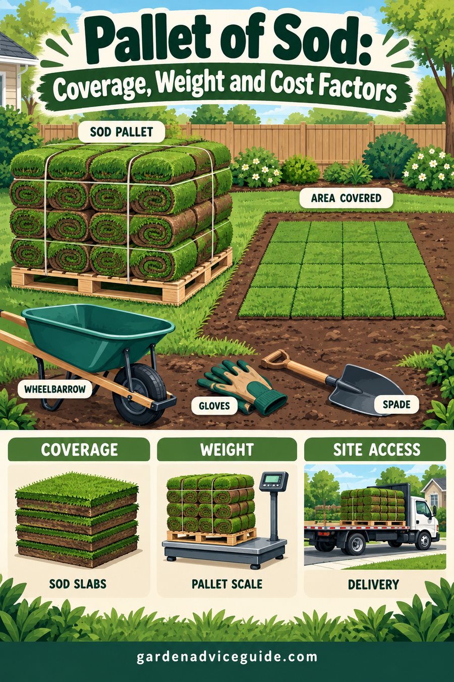 Pallet of Sod: Coverage, Weight and Cost Factors