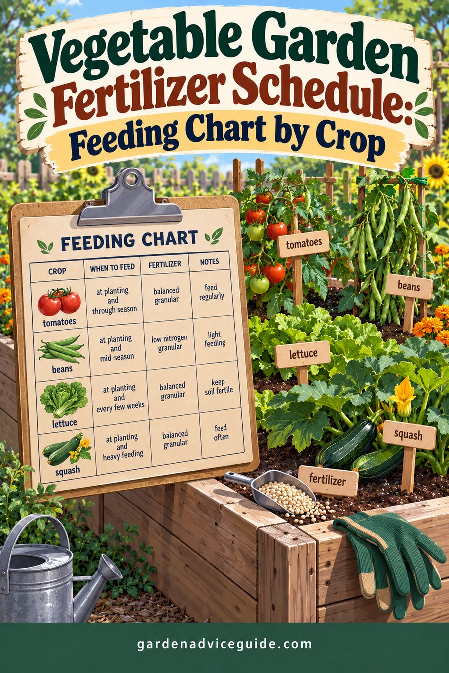 Vegetable Garden Fertilizer Schedule: Feeding Chart by Crop