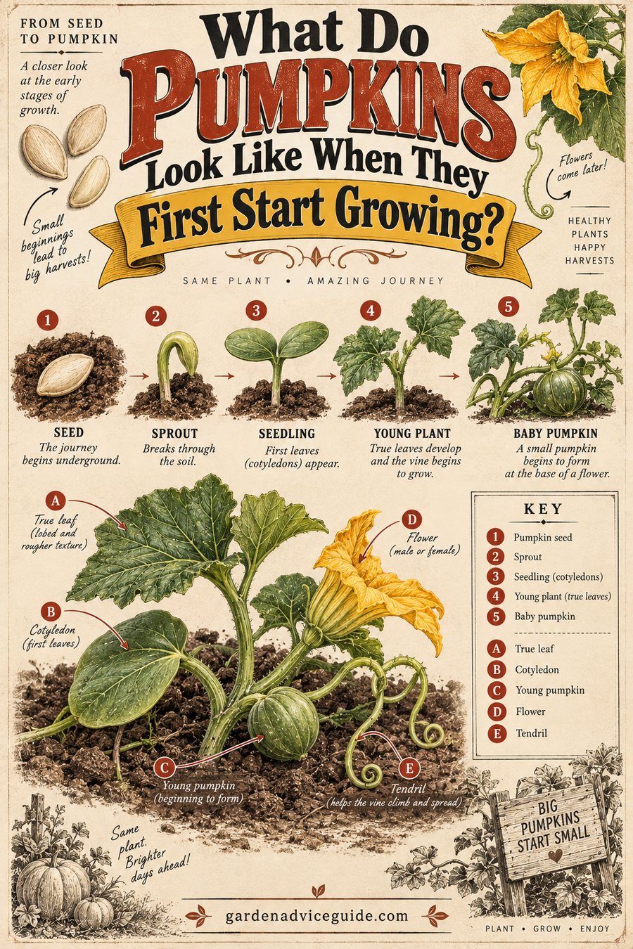What Do Pumpkins Look Like When They First Start Growing?